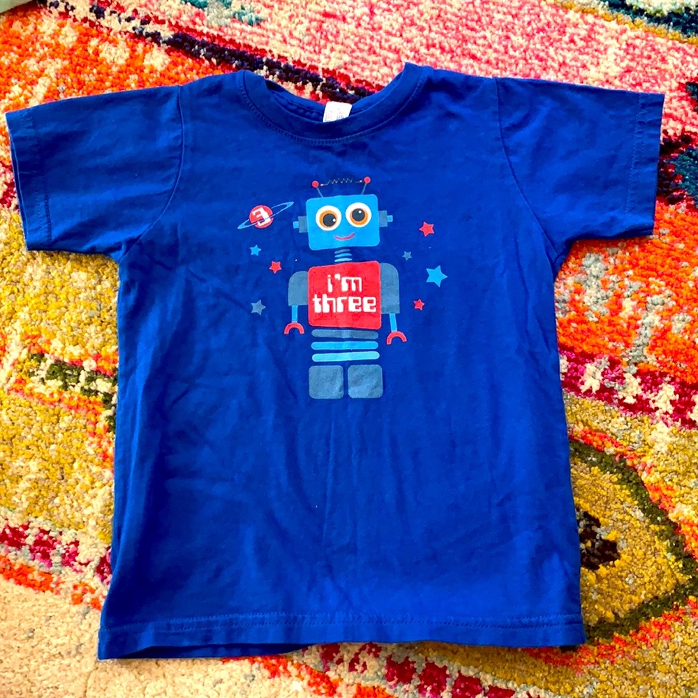 I’m 3 years old birthday robot shirt